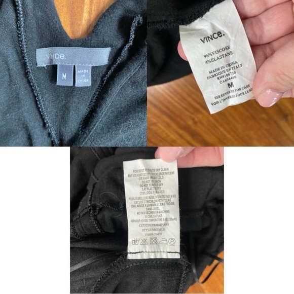 Vince Women's Black Tank V Neck Ponte Stretch Skinny Jumpsuit Size Medium Boho - Picture 12 of 16